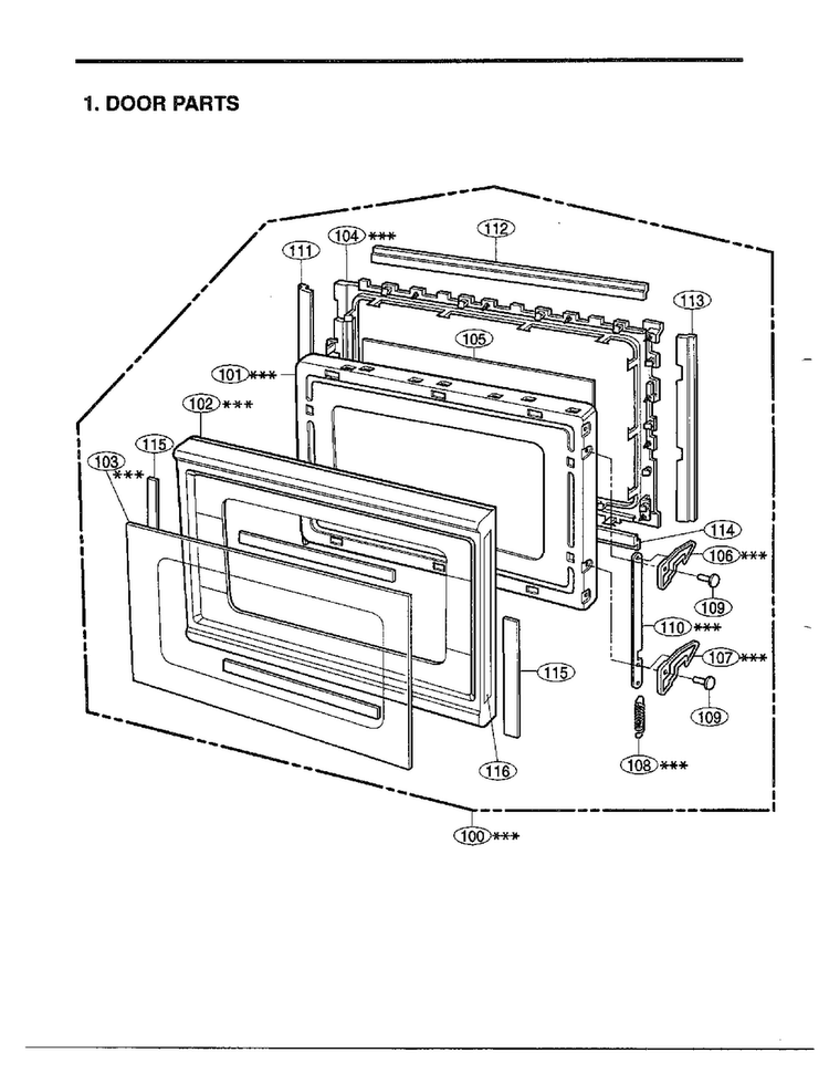Complete Microwave Ass`y Diagram and Parts List for 68-9246  LG Microwave