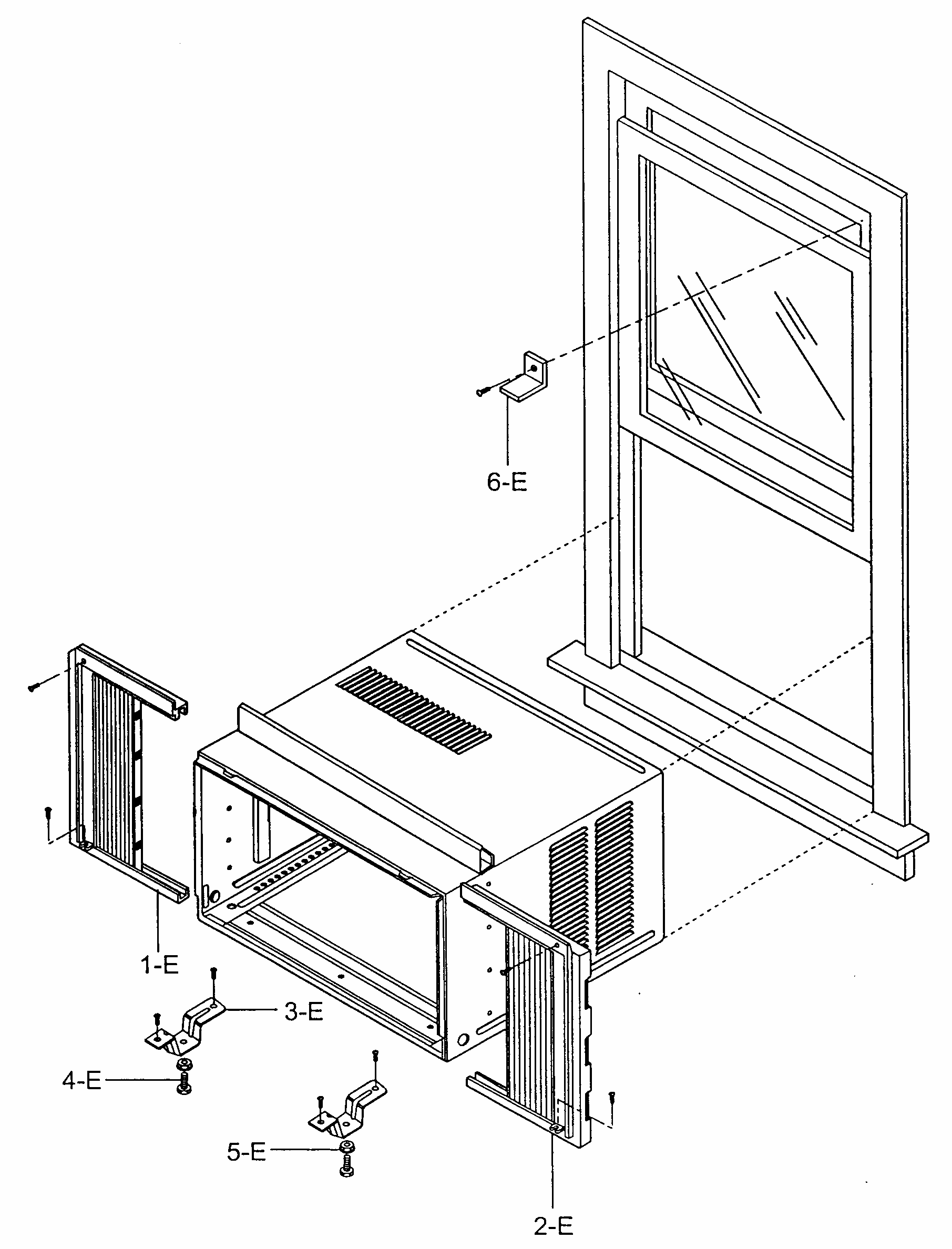 Cabinet Parts Diagram and Parts List for 58071122100  Kenmore Air Conditioner