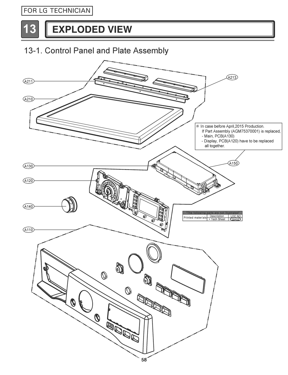 Diagram 1 Diagram and Parts List for RV1393AS ABWEEUS LG Dryer