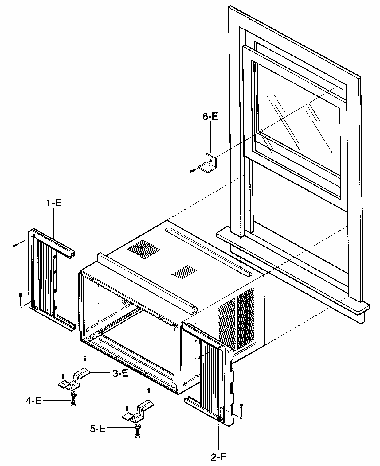 Installation Kit Assy Diagram and Parts List for 58076100700  Kenmore Air Conditioner