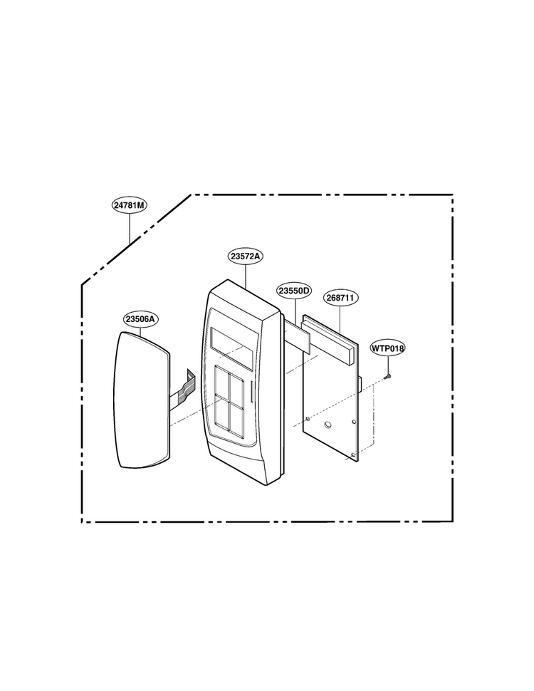 Control Panel Parts Diagram and Parts List for MA-1011W01  LG Microwave