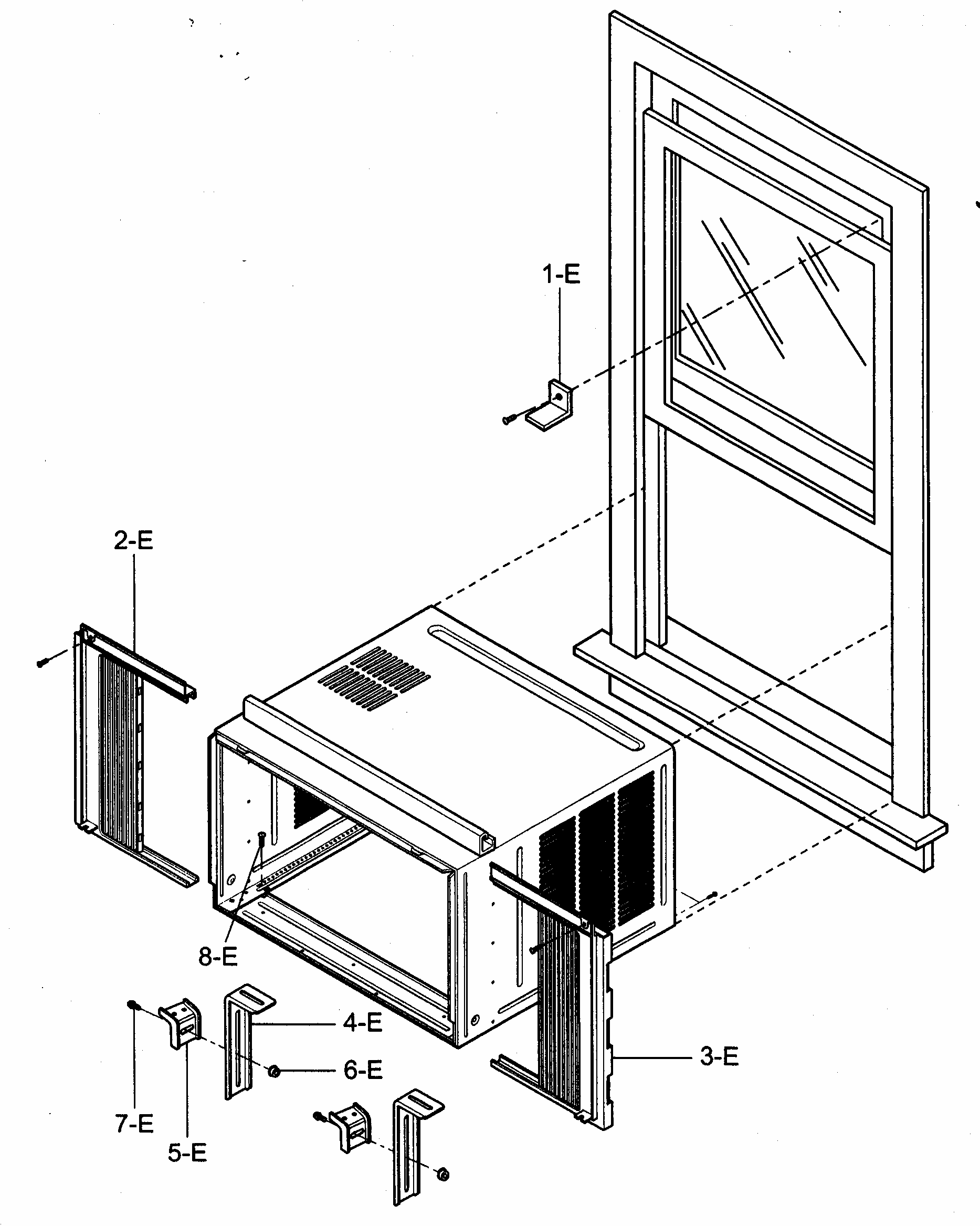 Installation Kit Assy Diagram and Parts List for 58074300400  Kenmore Air Conditioner
