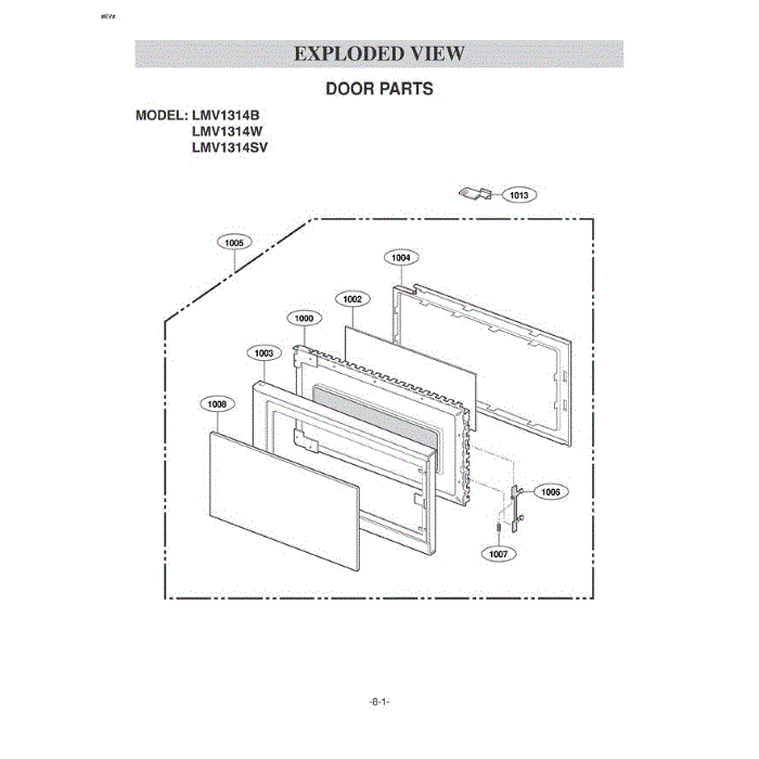 Section 5 Diagram and Parts List for LMV1314B AB1ELGA LG Microwave Oven Combo