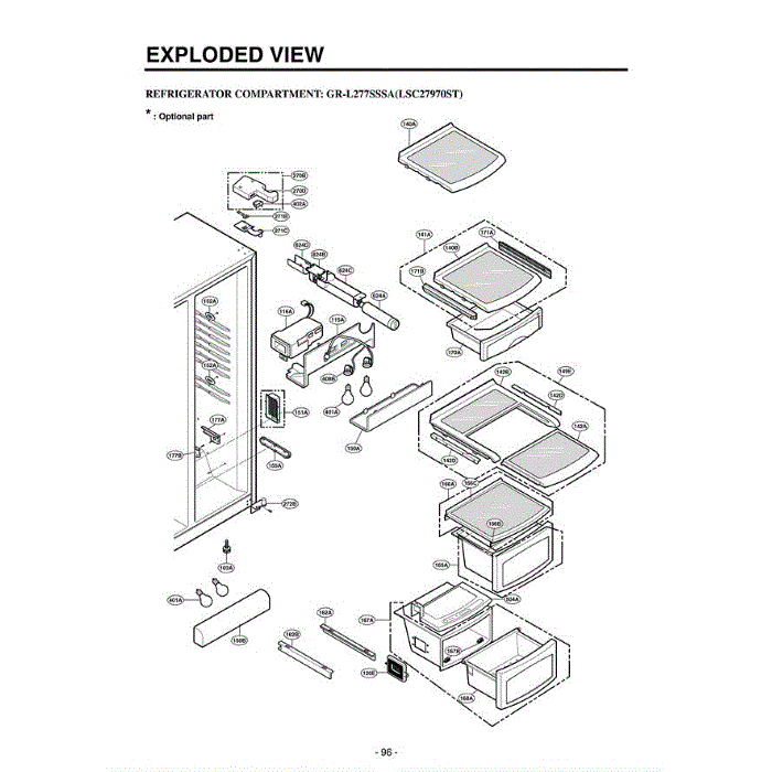 Section 6 Diagram and Parts List for LSC27970ST ASTCLGA LG Refrigerator