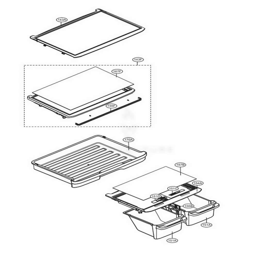 Refrigerator Parts Diagram and Parts List for LTCS20220S ASTCNA0 LG Refrigerator