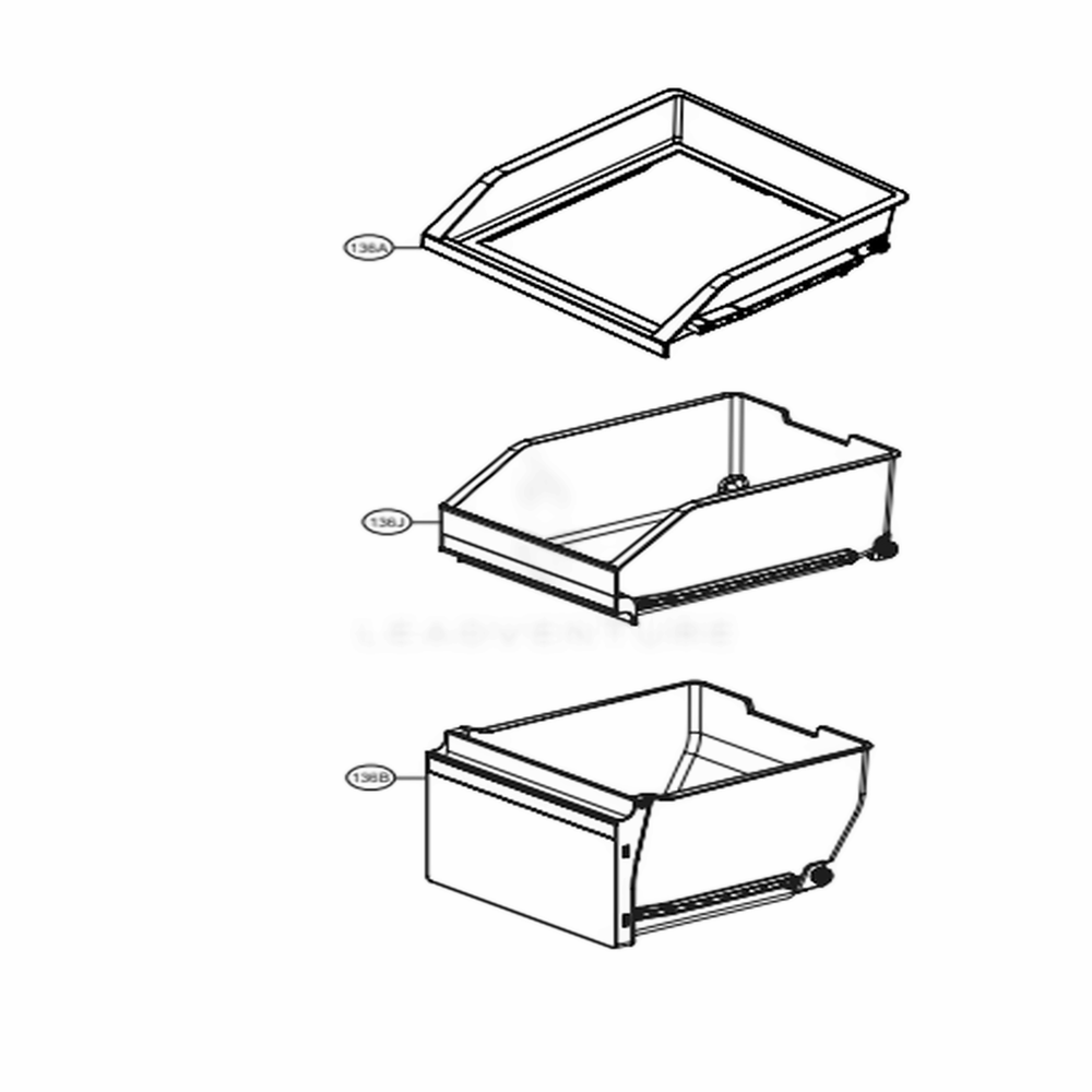 F-Room Drawer Part Diagram and Parts List for LPXS30886D ASBCNA0 LG Refrigerator