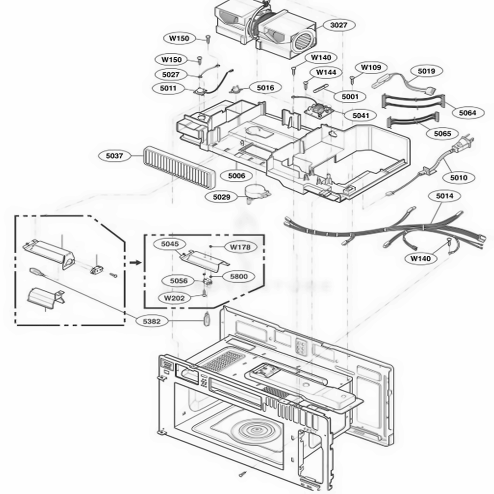 Interior Parts 2 Diagram and Parts List for 63769 ABKESEA LG Range