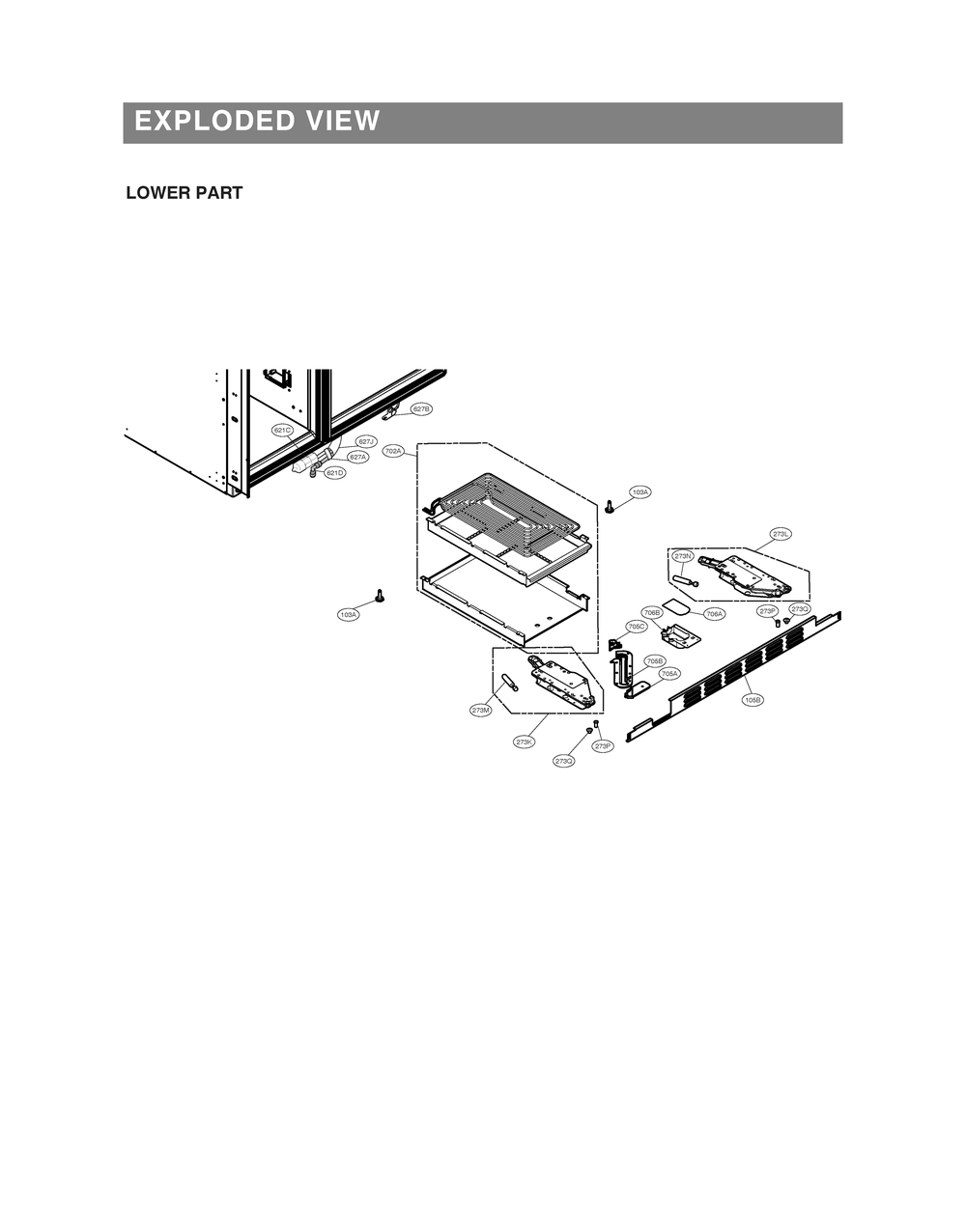 Lower Part Diagram and Parts List for GR-L276DSBM ASTCNA0 LG Refrigerator