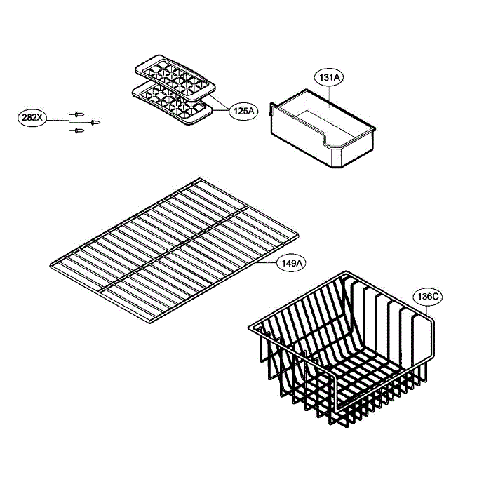 Freezer Diagram and Parts List for LBN22515SB 00 LG Refrigerator