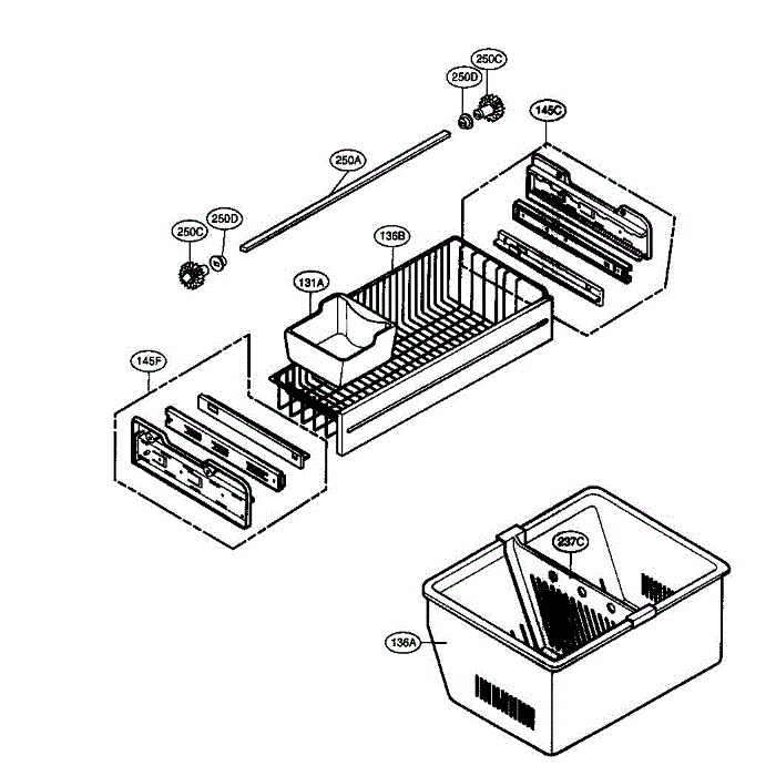 Freezer Diagram and Parts List for LFX21960ST 00 LG Refrigerator