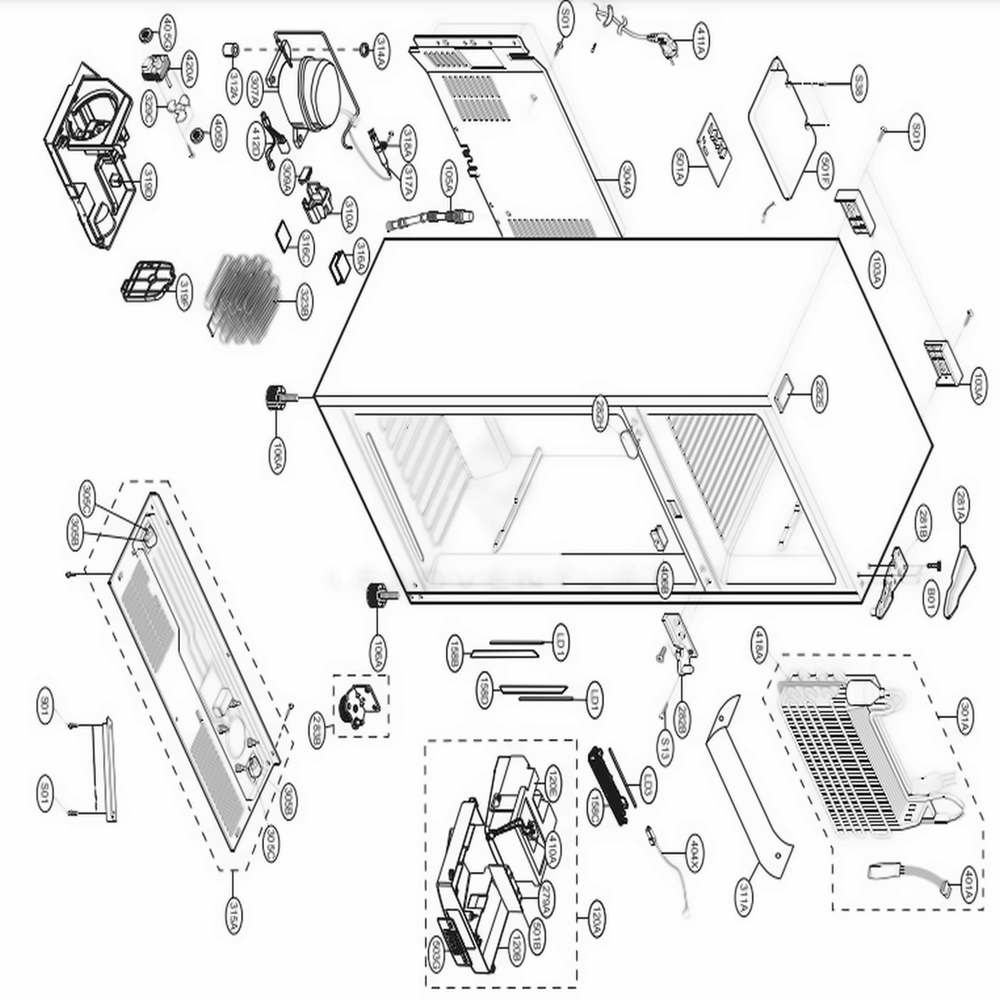 Case Parts Diagram and Parts List for LTCS24223B AWBCNA4 LG Refrigerator