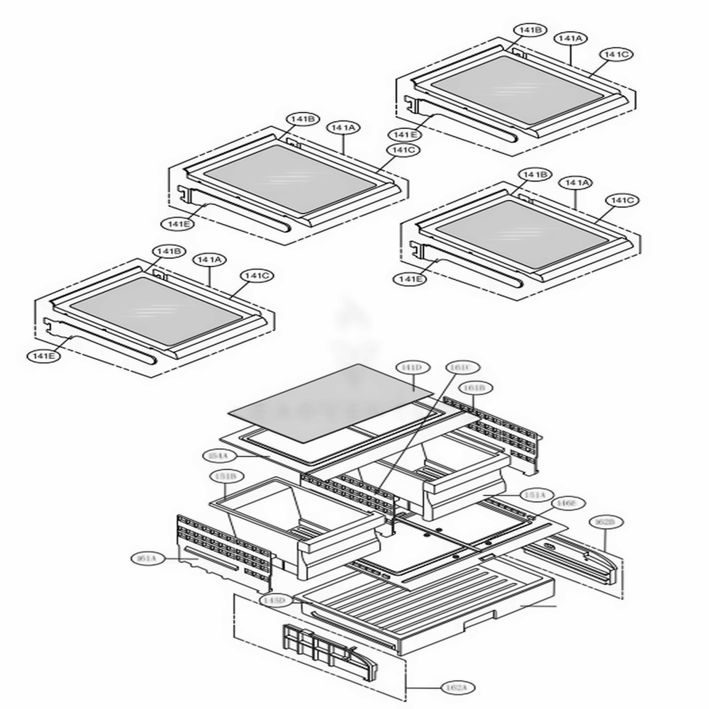 Refrigerator Parts Diagram and Parts List for LFCS25426D ASBCNA0 LG Refrigerator