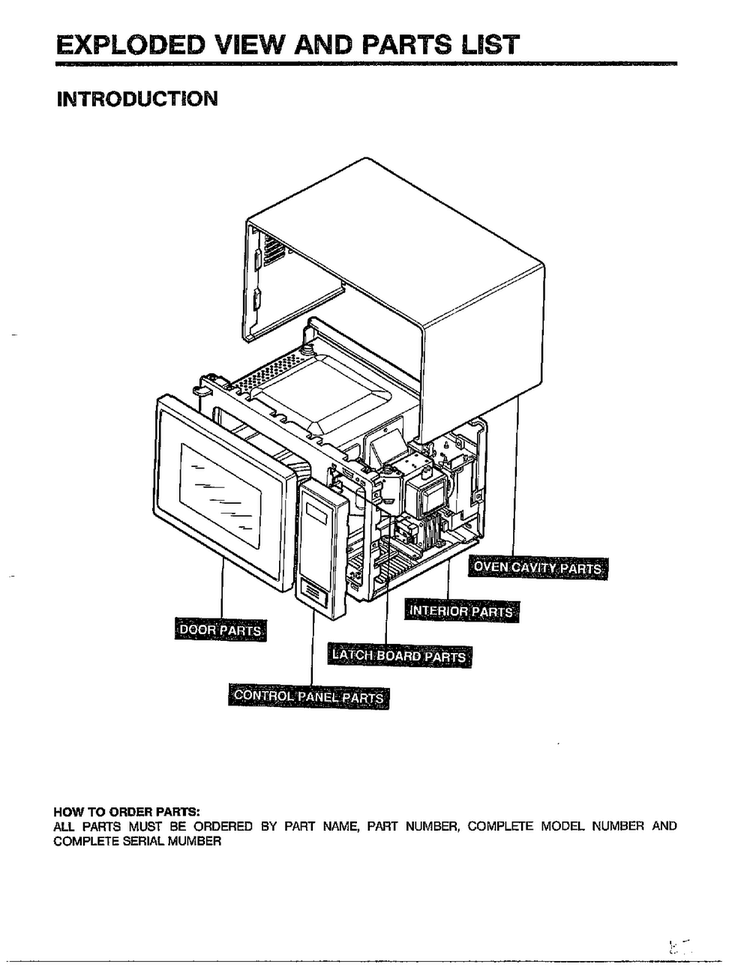 Introduction-microwave Diagram and Parts List for 68-9245  LG Microwave
