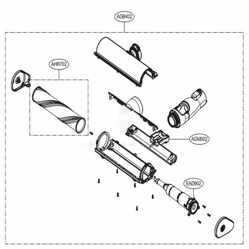 Carpet Nozzle Diagram and Parts List for A927KVMS AVWELGA LG Canister Vacuum