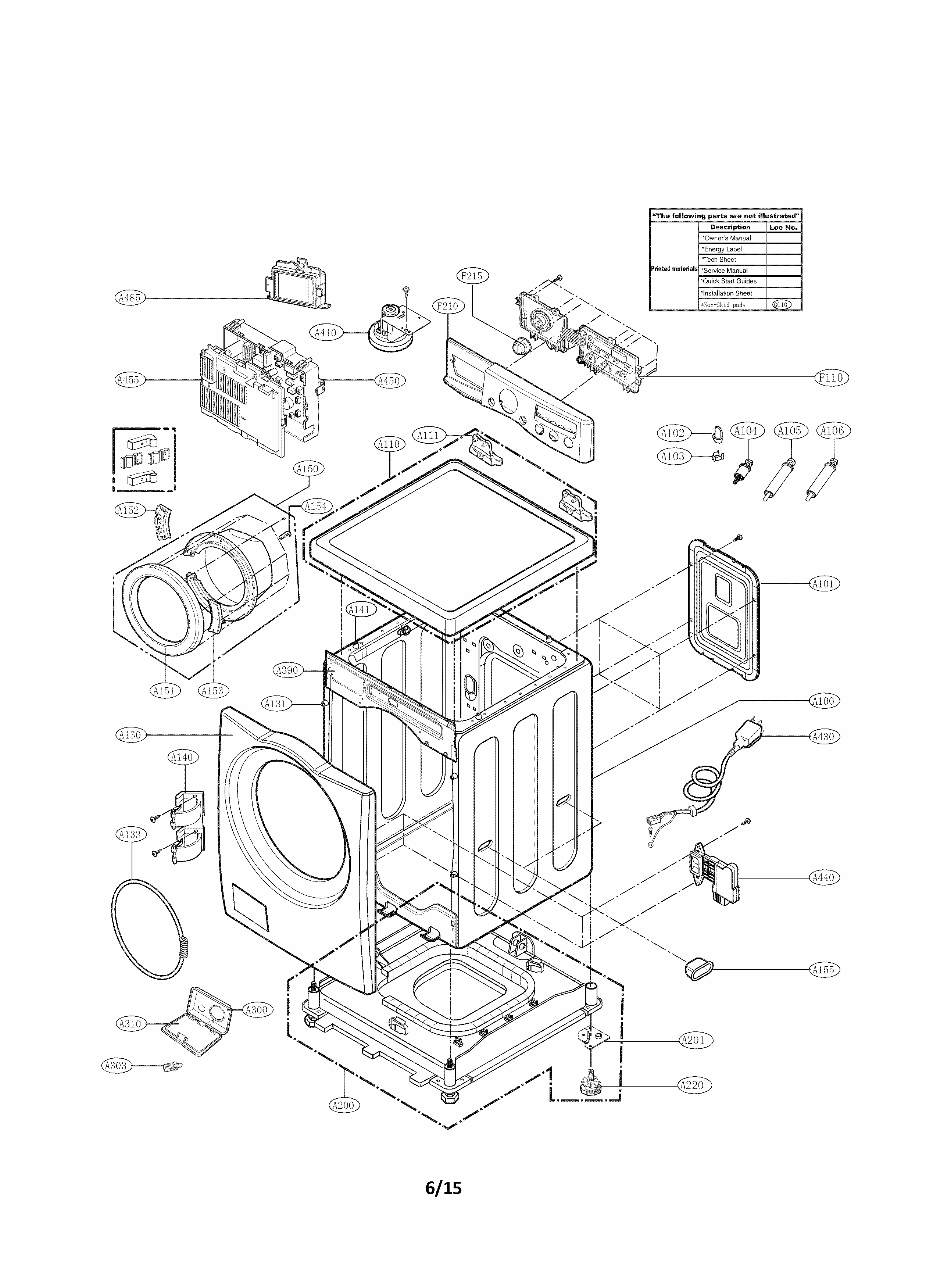 Control Panel Parts Diagram and Parts List for 79641282311  Kenmore Washer