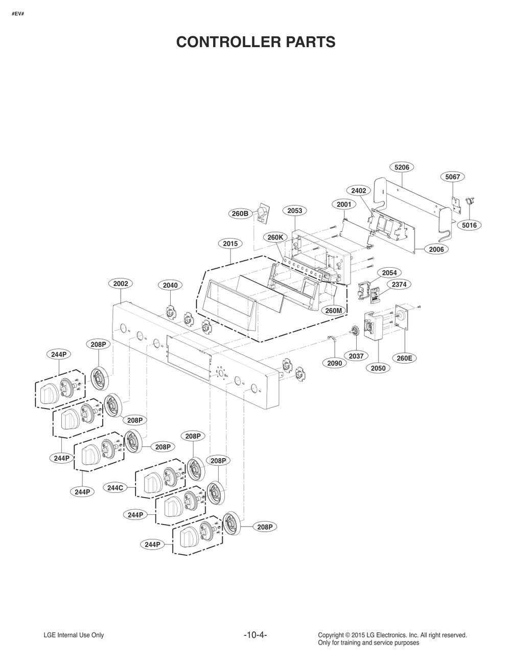 Controller Parts Diagram and Parts List for FZ474PGV ASTLLGA LG Range