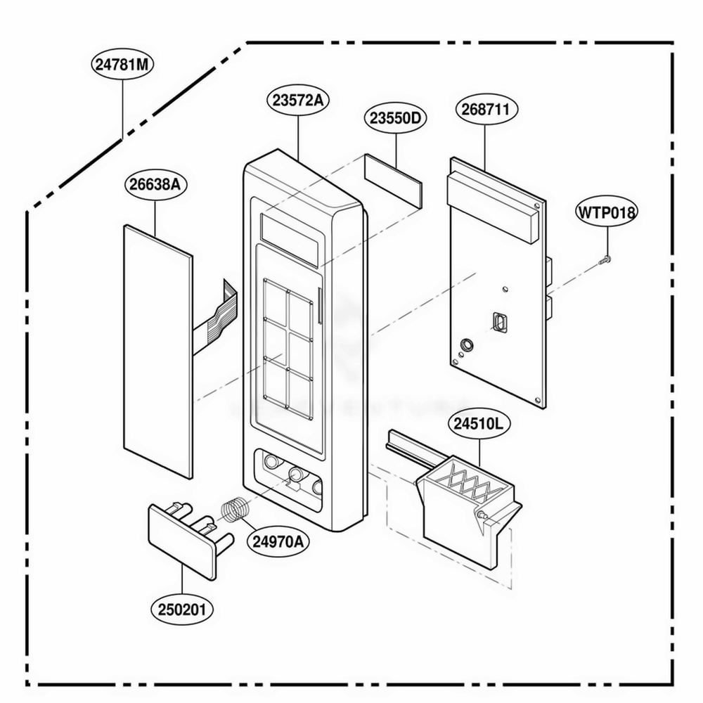 Controller Parts Diagram and Parts List for 87910 MWESEC LG Range