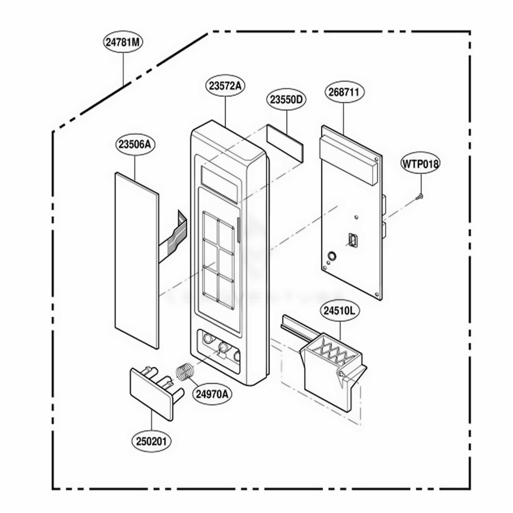 Controller Diagram and Parts List for CDMW14W CWHEDOM LG Range