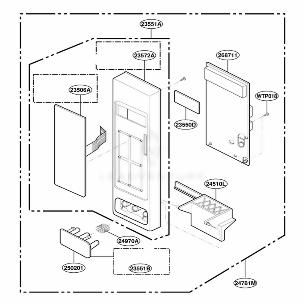 Control Panel Parts Diagram and Parts List for JE1860CH CBSEGEU LG Wall Oven