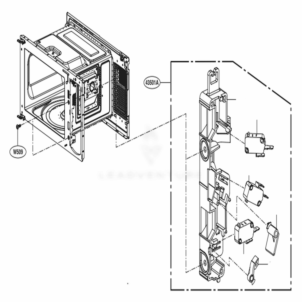 Larch Board Parts Diagram and Parts List for MS0936GIS CBKELEC LG Range