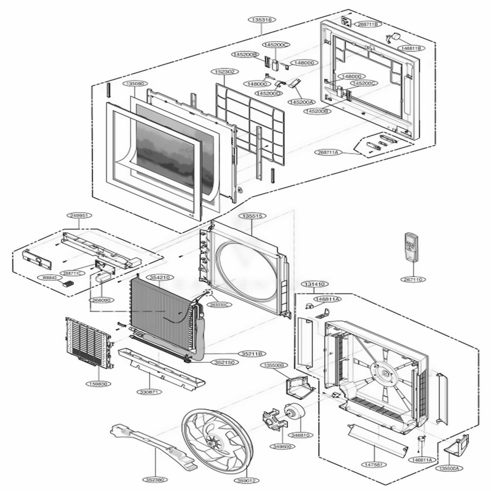 Indoor Unit Diagram and Parts List for LAN096HNP ANCAEUS LG Air Conditioner