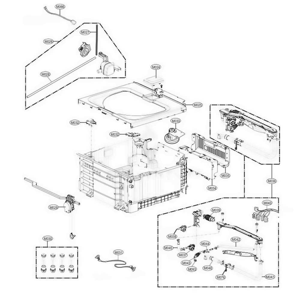 Drawer Assembly 2 Diagram and Parts List for LUWD1CW ABWEEUS LG Laundry Accessories