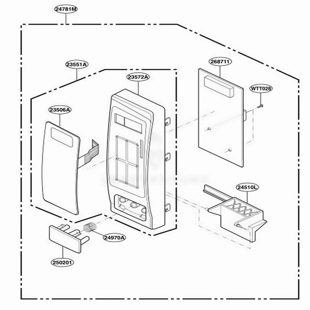 Controller Parts Diagram and Parts List for JES638WF KWHEGEU LG Range