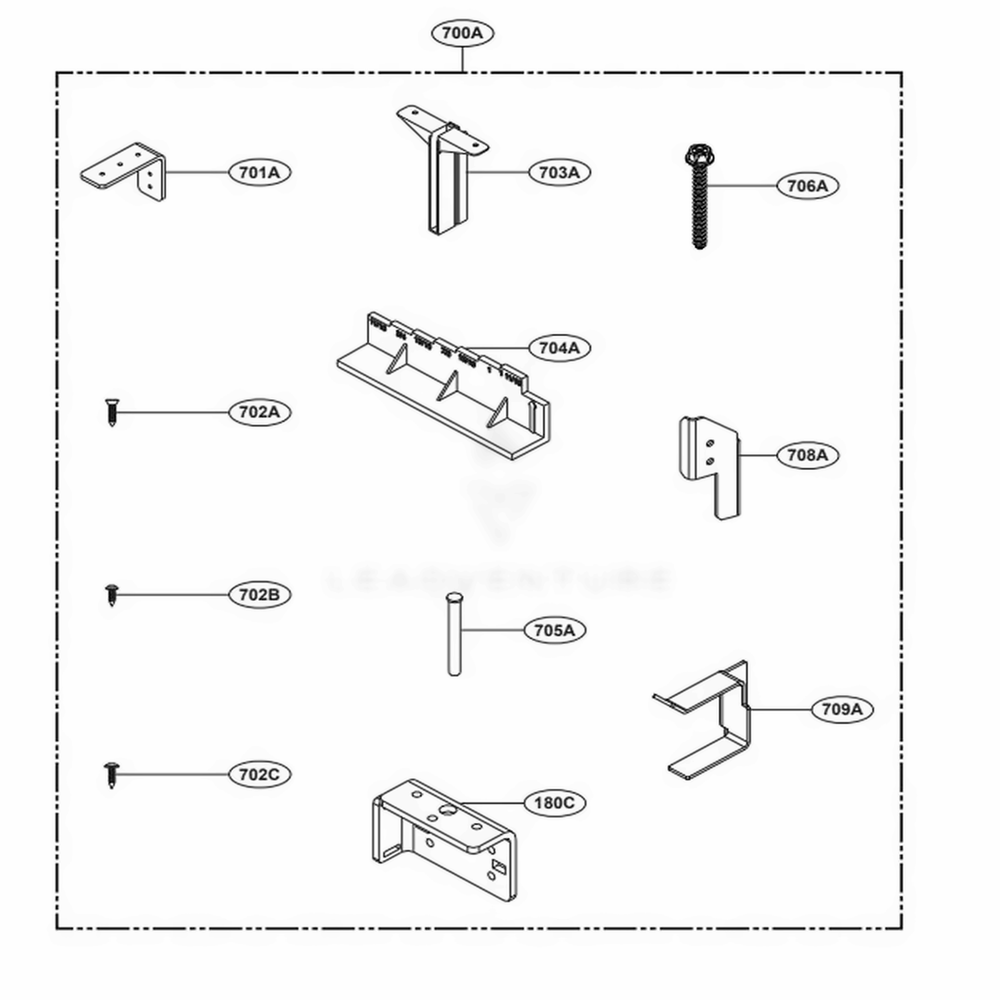 Installation Part Diagram and Parts List for SKSCR2401P ASWCNA0 LG Range