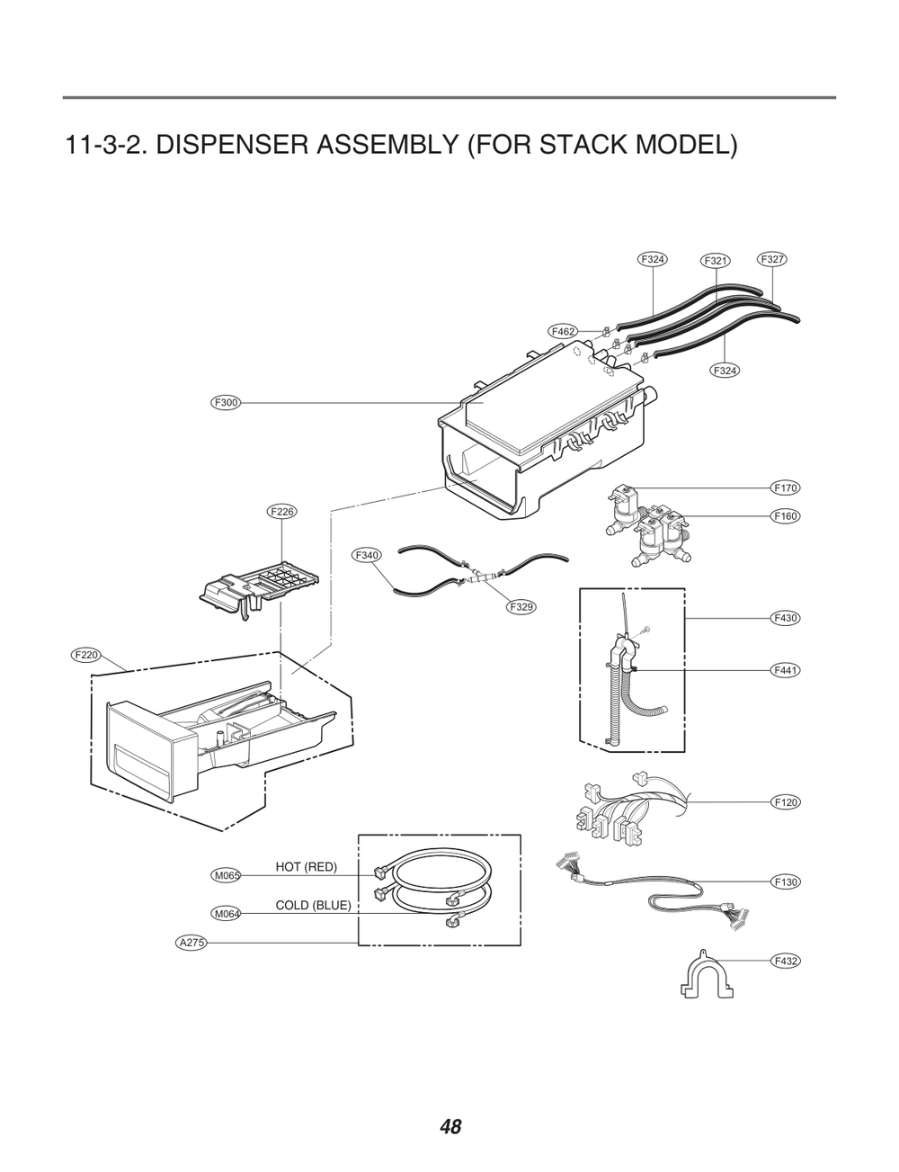 Dispenser Assembly Diagram and Parts List for FH069FDP ASSEELC LG Washer