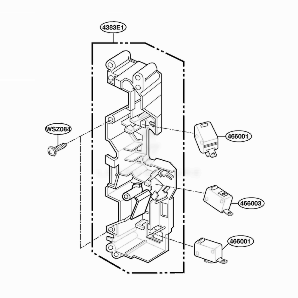 Latch Board Parts Diagram and Parts List for SCA2000BBB ABKEGEU LG Range