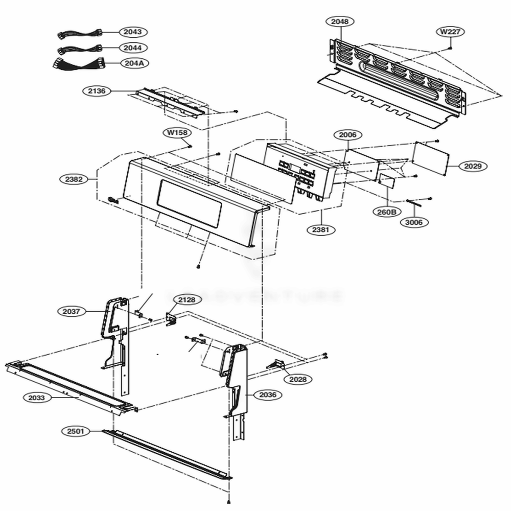 Controller Parts Diagram and Parts List for LRG3061BD FBDELGA LG Wall Oven