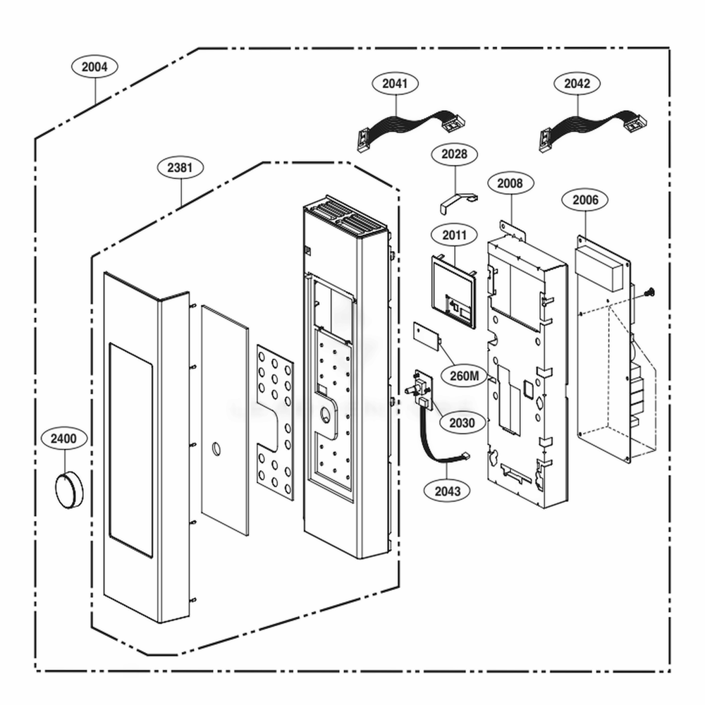 Controller Parts Diagram and Parts List for LSMC3086ST ASBESTD LG Microwave