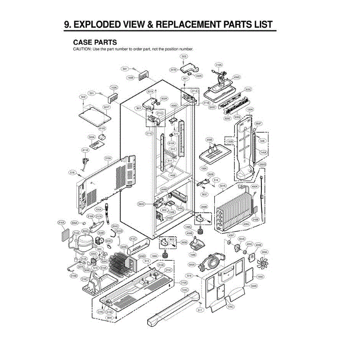 Section 4 Diagram and Parts List for LFC25770SW ASW3LGA LG Refrigerator