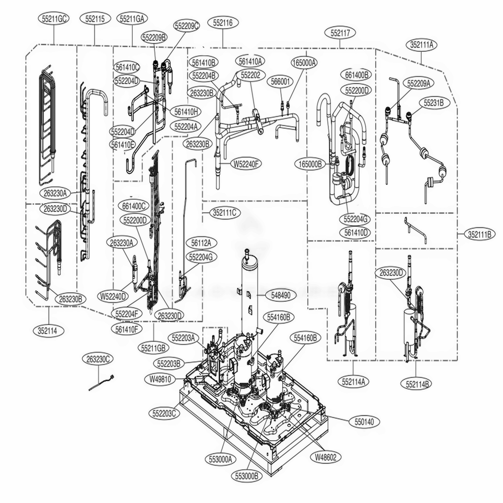 Main 3 Diagram and Parts List for ARUB144BTE4 AWGBLUS LG Air Conditioner