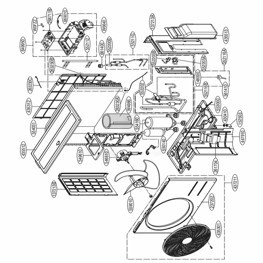 Outdoor Unit Diagram and Parts List for LAU120HVP ANCAEUS LG Air Conditioner