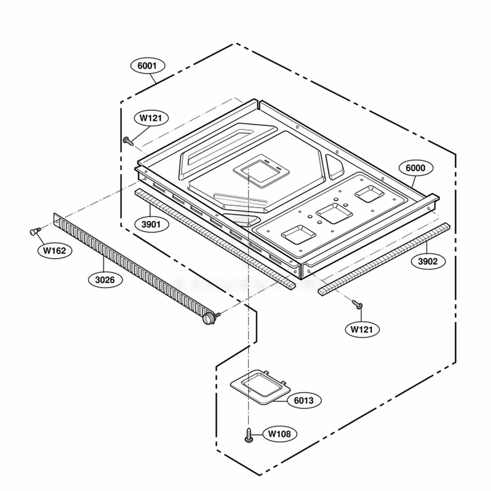 Base Plate Parts Diagram and Parts List for URS511P AGR7AMA LG Range