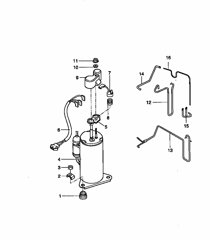 Compressor Parts Diagram and Parts List for 58078073890  Kenmore Air Conditioner