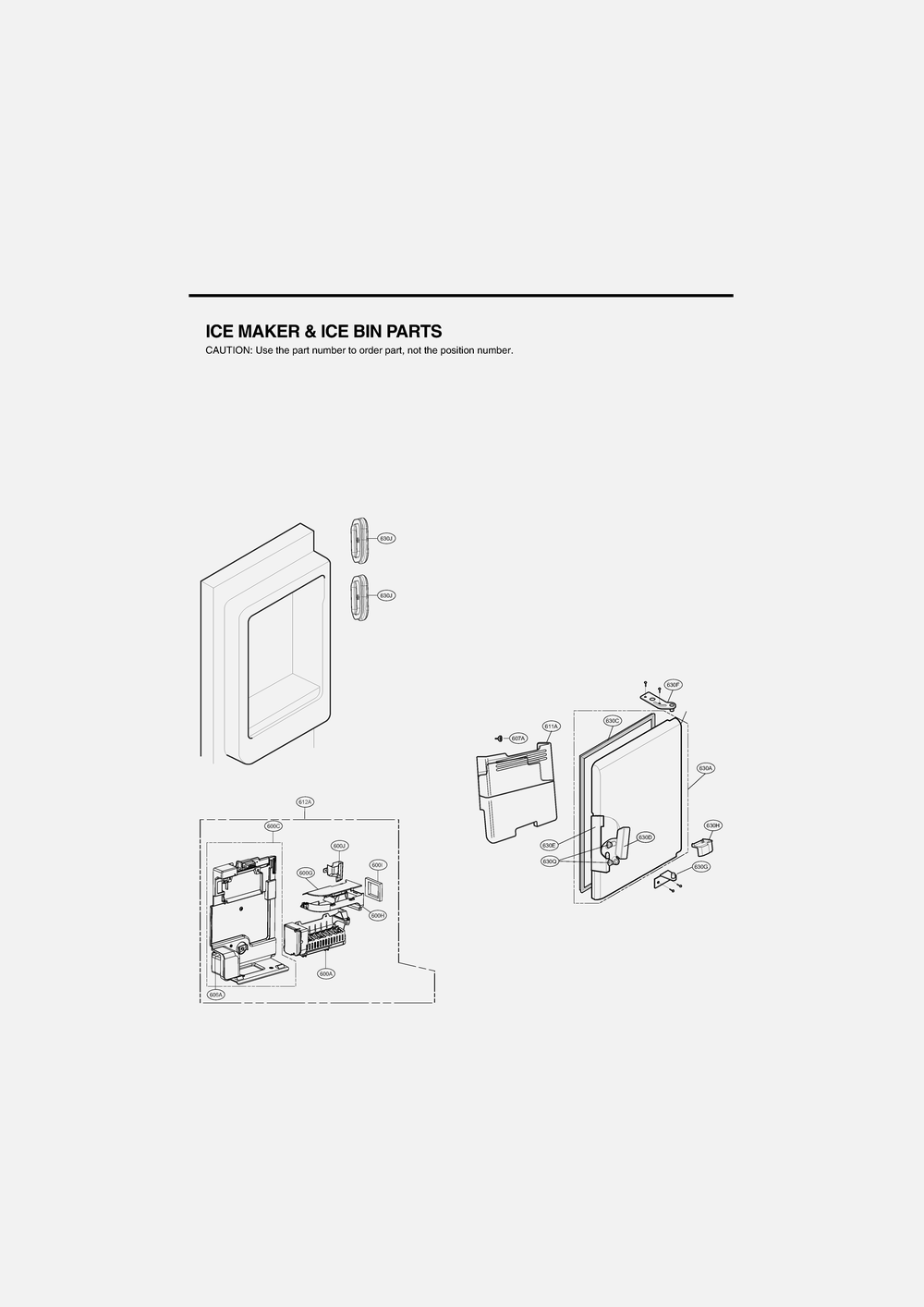 Ice Maker And Ice Bin Parts Diagram and Parts List for GR-L318LSJM ASTCNA2 LG Refrigerator