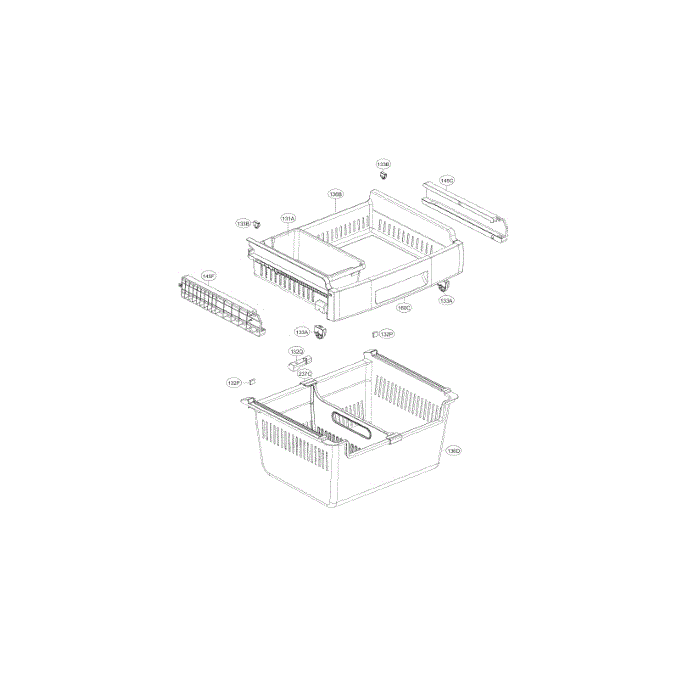 Freezer Diagram and Parts List for LDC22370ST 00 LG Refrigerator