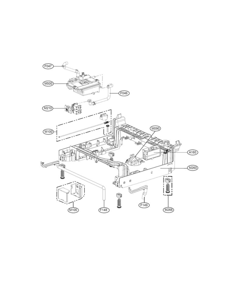 Base Assembly Parts Diagram and Parts List for LDF8874ST 00 LG Dishwasher