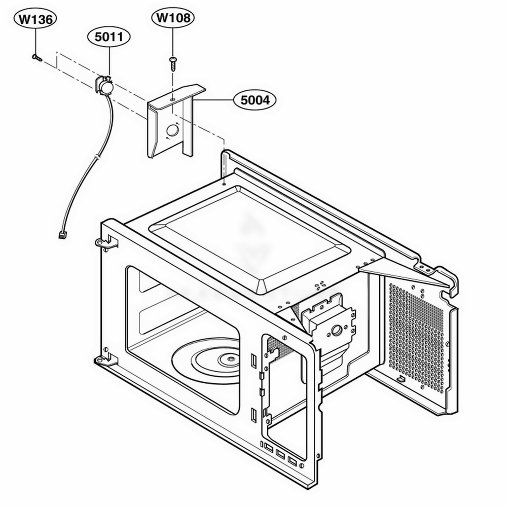 Sensor Parts Diagram and Parts List for 62344 CBSESEA LG Wall Oven