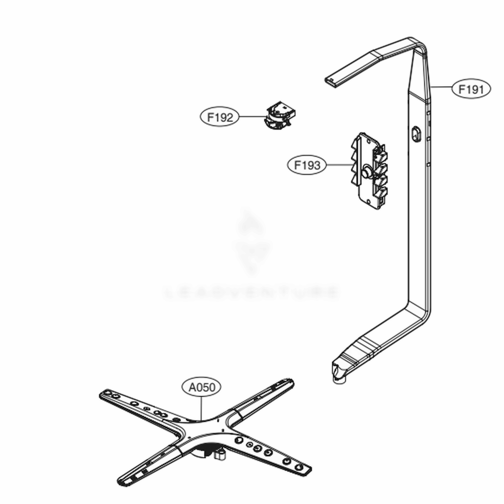 Water Guide Assembly Diagram and Parts List for LDT7797BM ABMEEUS LG Dishwasher