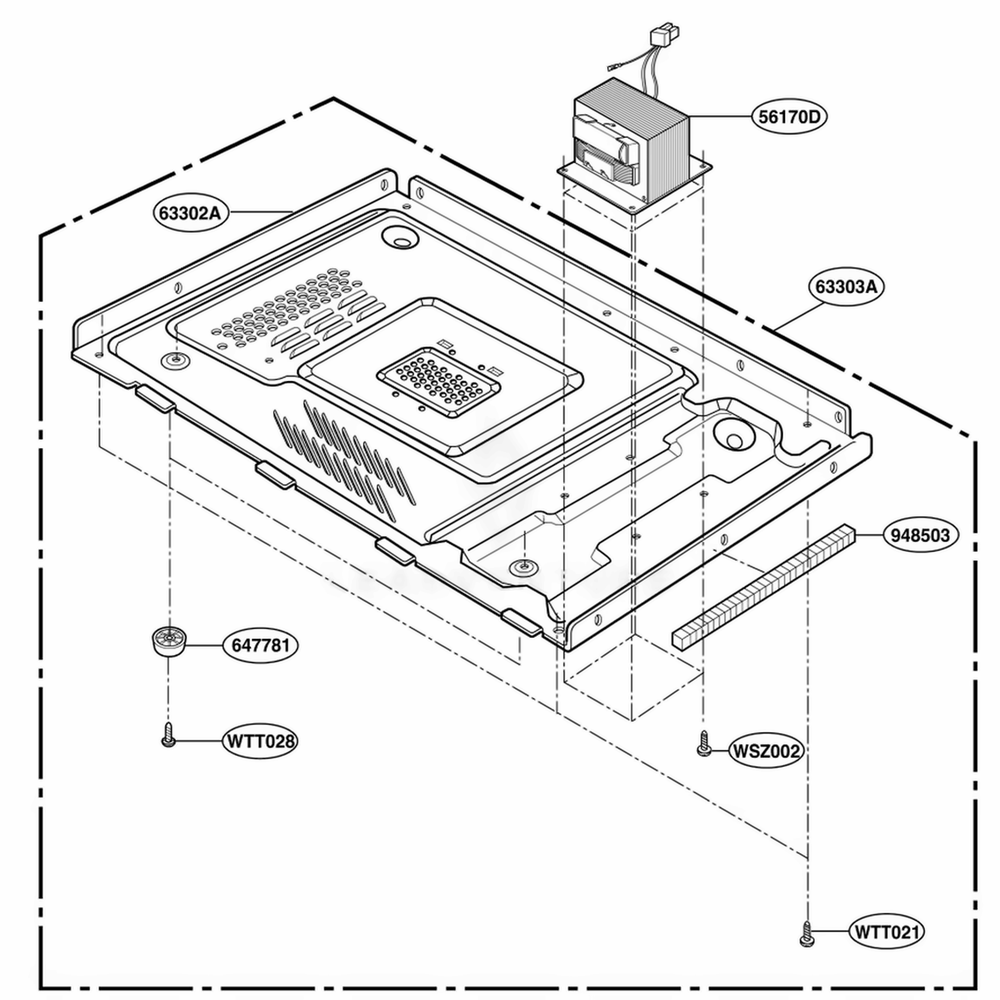 Base Plate Parts Diagram and Parts List for MA1112W CMWEGSE LG Wall Oven