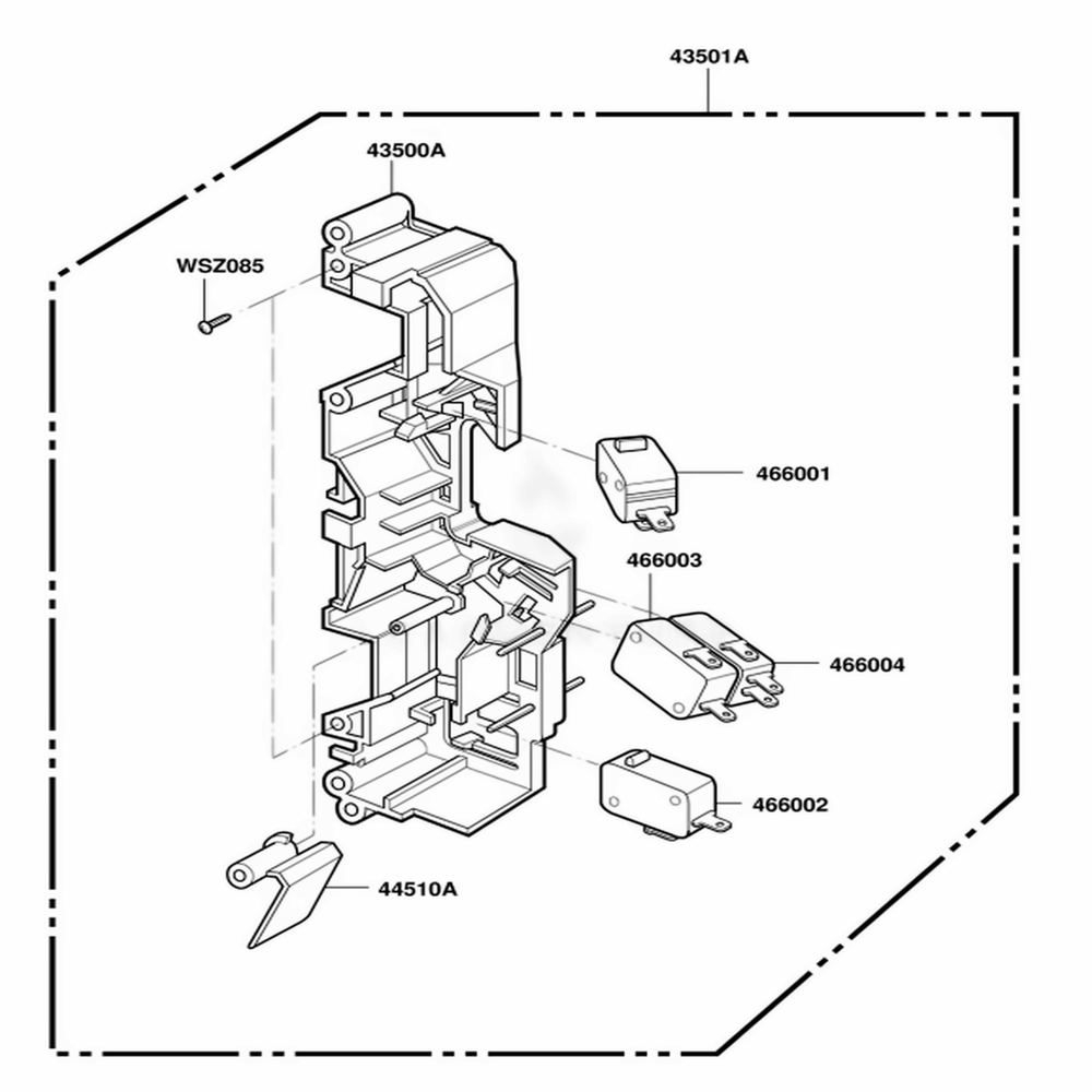Latch Board Parts Diagram and Parts List for JMV9118AAW AWHEJEN LG Range