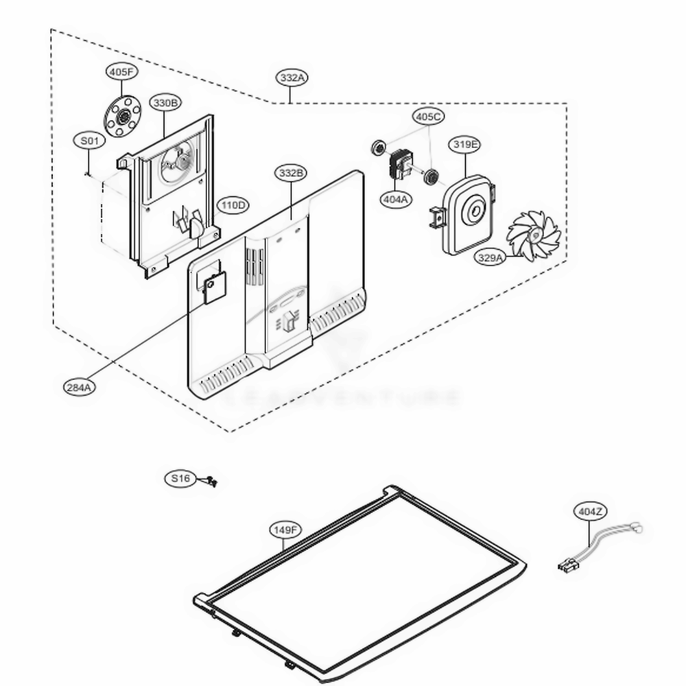 Freezer Parts Diagram and Parts List for 78039 AWBCSE4 LG Refrigerator
