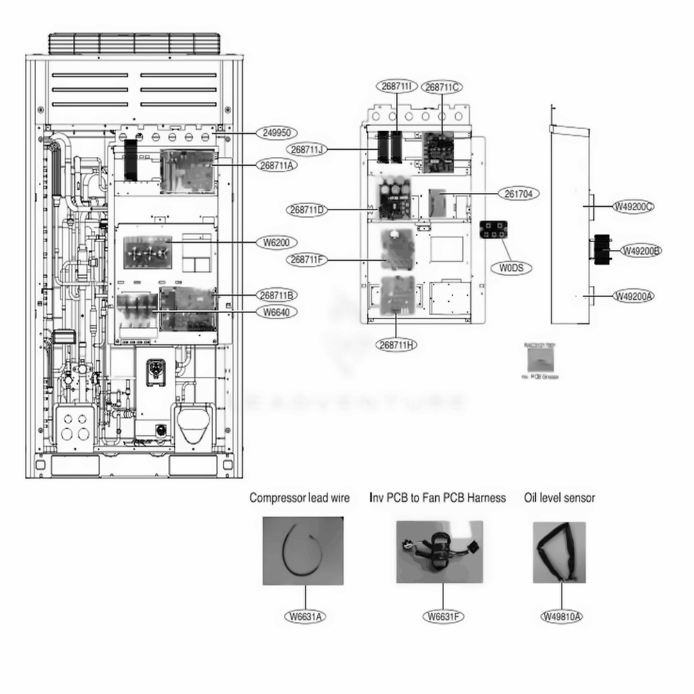 Main 1 Diagram and Parts List for ARUB120LTE4 EWGBLEU LG Air Conditioner