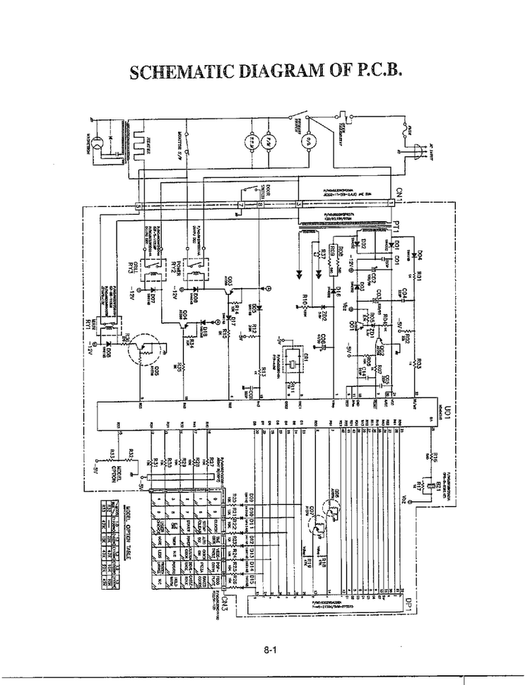 Schematic Diagram and Parts List for MA-1905W  LG Microwave