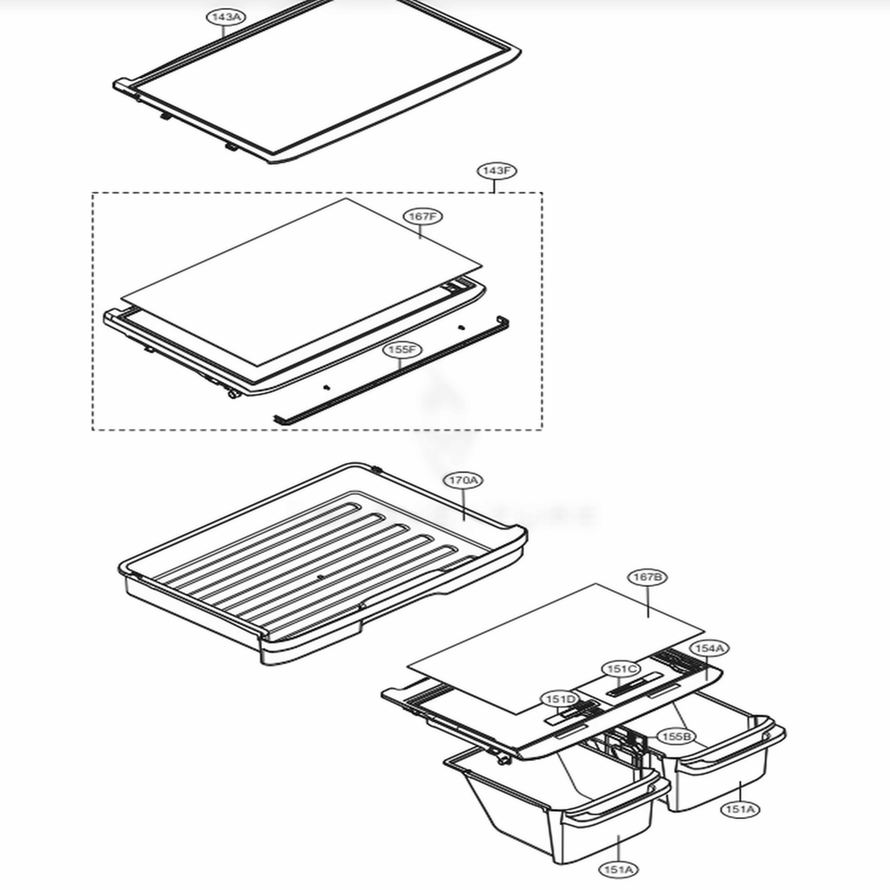 Refrigerator Parts Diagram and Parts List for 79433 ASTCSE0 LG Refrigerator
