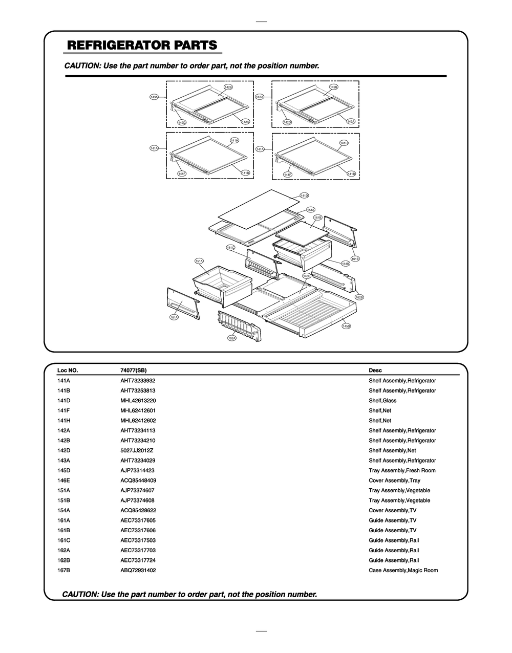 Refrigerator Parts Diagram and Parts List for GR-X318LSTM ASTCSE0 LG Refrigerator
