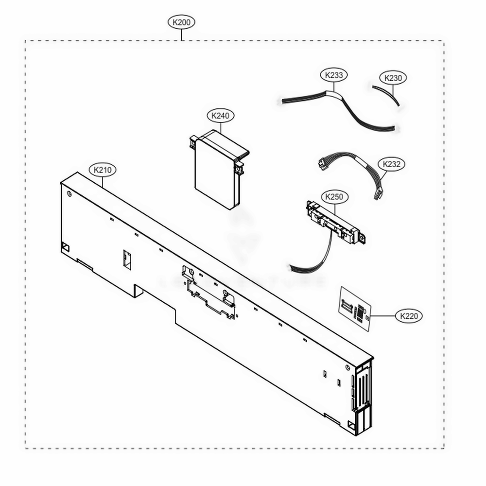 Panel Assembly Diagram and Parts List for 14357 ABDESEU LG Dishwasher